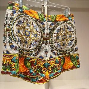 Dole & Gabbana Silk Mini Shorts